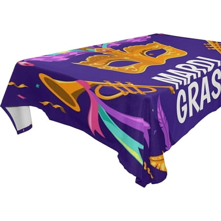 SKYSONIC Mardi Gras Tablecloth Waterproof Washable Polyester Square Table Cover Durable Tablecloth for Kitchen Dining Table Party Decor (60 X 60 Inch)