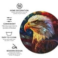 thumbnail image 3 of Honeii Geometric American Bald Eagle print Leather Coaster Set of 4, ideal for safeguarding your furniture from drinks spills and effortless cleanup-Round Shape, 3 of 6