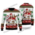 thumbnail image 3 of Suéter navideño feo con estampado 3D de Jiu Jitsu con Jesús te respalda para hombres y mujeres, suéter de punto cálido e informal para invierno MY20, 3 of 5