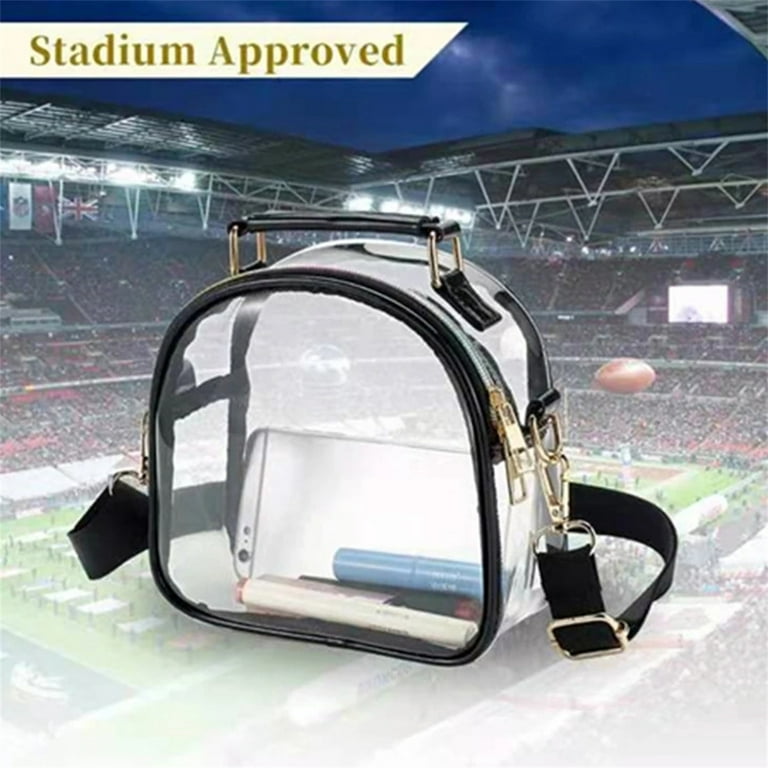Clear Bags for Women Stadium Approved Cute Clear Bag Clear Purse-Black 