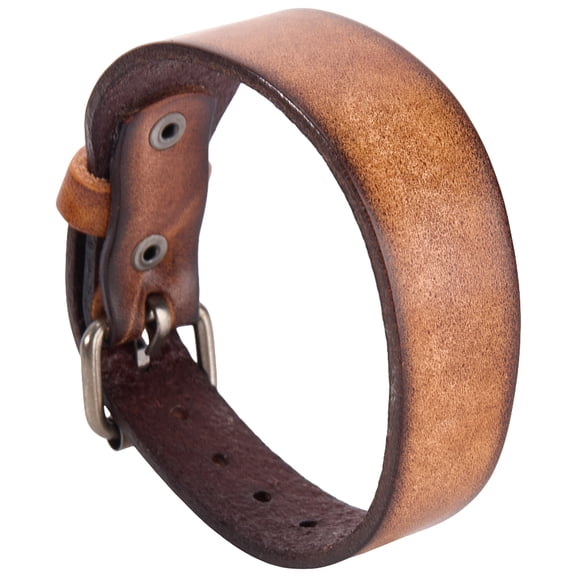 Vintage Adjustable Cowhide Leather Bracelets With Alloy Clasps Punk Cuff Wide Wristband Leathers Rope Minimalist Style Jewelry for Men Women Clothing Accessories Birthday Gifts Craft Sienna