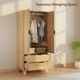 thumbnail image 4 of HOMCOM Garde-Robe Penderie avec Portes à Fermeture Douce, Armoire Garde-Robe, Naturel, 4 of 10