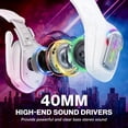 thumbnail image 3 of Gaming Headset Wired for PS5 Xbox PC PS4 ,Over Ear Gaming Headphones with Broadcast-grade Mic,Lightweight Design with Memory Foam Ear Cushions/RGB/3.5mm,White, 3 of 6