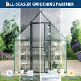thumbnail image 4 of 6'x4' Walk-in Greenhouse – Heavy-Duty Aluminum Frame, Polycarbonate Panels, Quick Setup, Roof Vent, Large Outdoor Greenhouse Kit for Garden & Backyard, Green, 4 of 9