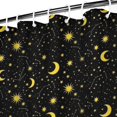 thumbnail image 3 of Black Star Moon Pattern Shower Curtain 72"x72" ,Bathroom Decorative Shower Curtains Set with 12 Hooks,Modern Waterproof Washable Shower Curtain, 3 of 6