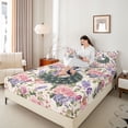 thumbnail image 4 of Castle Fairy Animal Peacock Twin Sheet Sets 3pcs for Teens Female Girls,Chic Floral Flower Twin Fitted Sheet Microfiber,Vintage Aesthetic Breathable Flat Sheet,Ultra Soft Home Decor, 4 of 7