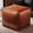 Brown, variant on Unstuffed Cube Ottoman Pouf Cover, Pouf Ottoman Cover No Filler Faux Leather Footstool Bean Bag for Storage Only Cover (Cream,17.7x17.7x15.7in)
