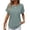 03#Green, variant on Summer Tops for Women 2026 Trendy Rolled Short Sleeve Shirts Waffle Crew Neck Tops Curved Hem Fashion Clothing Pink XL