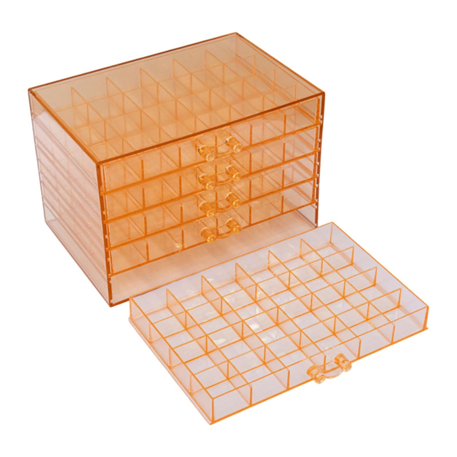 Milageto Nail Arts Storage Box 120 Jewelry Organizer for Earring Beads Glitters Orange