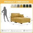 thumbnail image 2 of DREAMSIDEA Oversized Chaise Lounge with Ottoman for Living Room, Left Arm Corduroy Chaise Lounge Indoor Furniture,Orange, 2 of 7
