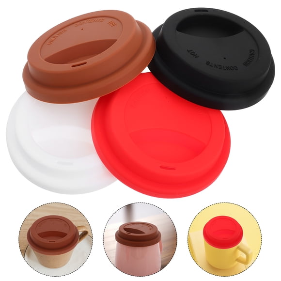 VERDANVERSE 4Pcs Silicone Coffee Cup Covers Spill Proof Lids for Mugs Ceramic Glass Heat Resistant