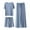 Blue, variant on TYGHBN Summer New Ice Silk Pajamas Set Women's Short Sleeved Shorts Wide Leg Pants Solid Color Home Three Piece Set Can Be Worn Loosely Silk Pajama Shorts Silk Sleep Set Pajamas Women Soft Petite