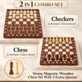 thumbnail image 5 of INCTUO 15" Magnetic Wooden Chess Set 2 in 1 Folding Chess Board Games-2 Extra Queens- with Algebraic Coordinates & Pieces Storage Slots, Travel Chess Game Set for Kids Adults Beginner, 5 of 8