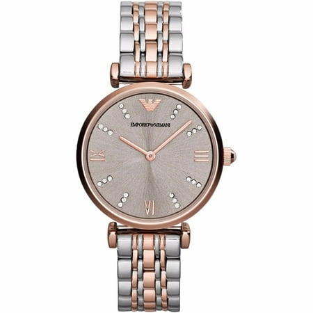 Emporio Armani Women's Retro Crystal Accent Two-Tone Stainless Steel Watch