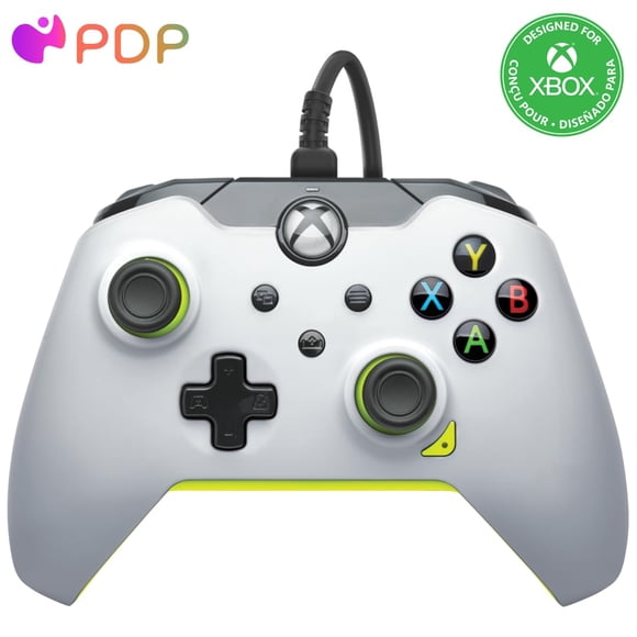 Controlador de juegos PDP con cable para Xbox Series X|S/Xbox One, blanco/amarillo