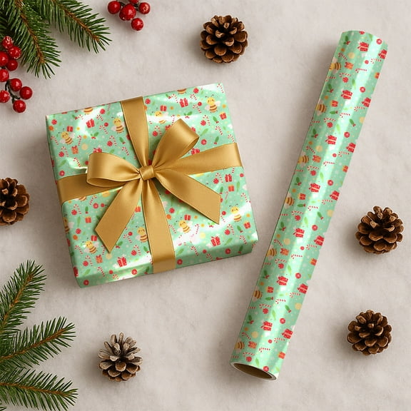 Bee Christmas Wrapping Paper Rolls, Bee Holiday Gift Wrapping Paper Merry Christmas
