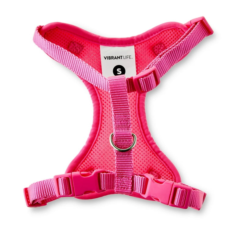 Vibrant Life Dog Harness Mesh Adjustable Reflective Dog Walking Pet Harness Pink Size Small Walmart