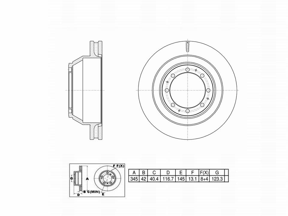 Winstop Brake Rotor, Rear WS248224, Ford E-450 Super Duty 2019-2008