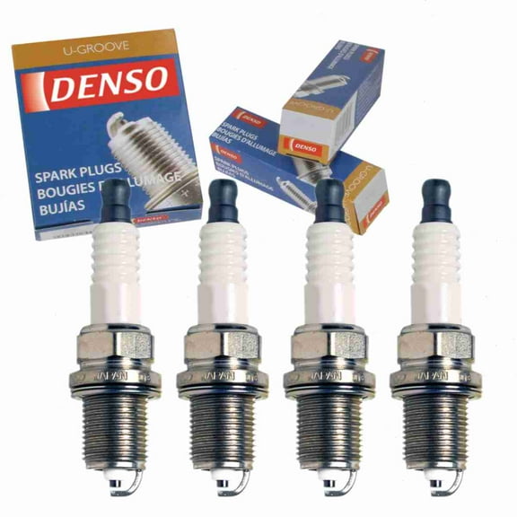 4 pc DENSO Standard U-Groove Spark Plugs compatible with Toyota Corolla 1.6L 1.8L L4 1993-1997