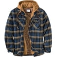 thumbnail image 1 of Camisas acolchadas a cuadros para hombre, chaqueta de leñador con capucha, franela acolchada con capucha, forro grueso, abrigos cálidos de manga larga, 1 of 5
