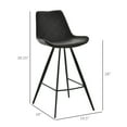 thumbnail image 3 of HOMCOM Tabourets de Bar Hauteur Bar Ensemble de 2, Chaises de Bar en Tissu Microfibre, 3 of 10