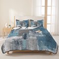 thumbnail image 3 of King Quilt Set 96''x106'', Blue Grey Lightweight Summer Bedspread Coverlet Set with 2 Pillow Shams, Modern Oil Painting Art Abstract Breathable All Season Quilt Bedding for Bedroom/Guest Room, 3 of 9