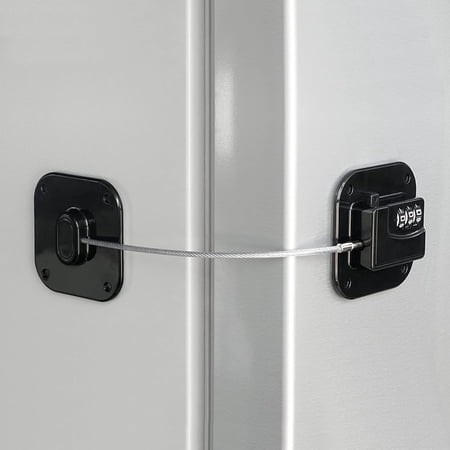 Fridge Lock, Upgraded Refrigerator Lock Combination, Freezer Lock for Upright Freezer, Cabinet Lock with Code for Child Safety, Refrigerator Lock for Kids, Black
