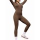 thumbnail image 1 of Mono Deportivo de Larga para Mujer, con Cremallera, Pantalón y Pantalones, Body Ajustado Camiseta de Larga Color Café M, 1 of 8