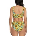 thumbnail image 3 of Daiia Farmhouse Sunflower Women's Bikini Set Two Piece Swimsuit High Waisted Bikini Adjustable Straps Bikini Perfect for Beach, Pool, and Summer Vacation-Large, 3 of 9