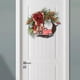 thumbnail image 1 of Guirnalda navideña para puerta de camión, puerta delantera, 45cm, con lazo a cuadros, guirnalda para puerta, decoración colgante para fiestas de boda, 1 of 10