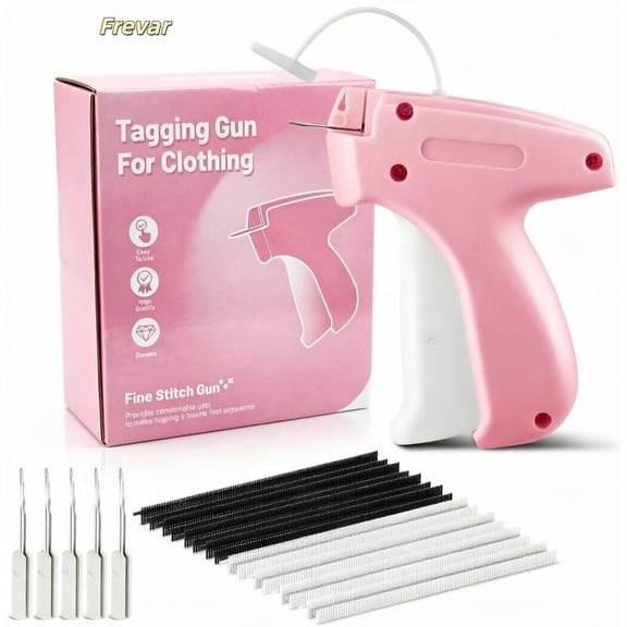 Stitch Gun for Clothes, Handheld Stitch Gun Quick Clothing Fixer, Portable Tagging Gun for Home & Retail Use, Includes 6 Needles,1000 Black & 1000 White Fasteners