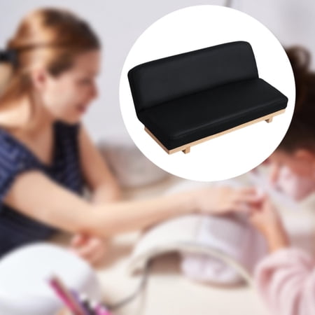 Serenable Manicure Armrest Nail Pillow Wood Base Manicure Tools Arm Rest for Nails Nail Handrest Stand Nail Arm Holder for Nail black