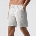 thumbnail image 2 of Men's Summer Linen Shorts - Adjustable Drawstring & Side Pockets | 2025 Relaxed Fit Casual Shorts for Beach & Home Wear, 2 of 6