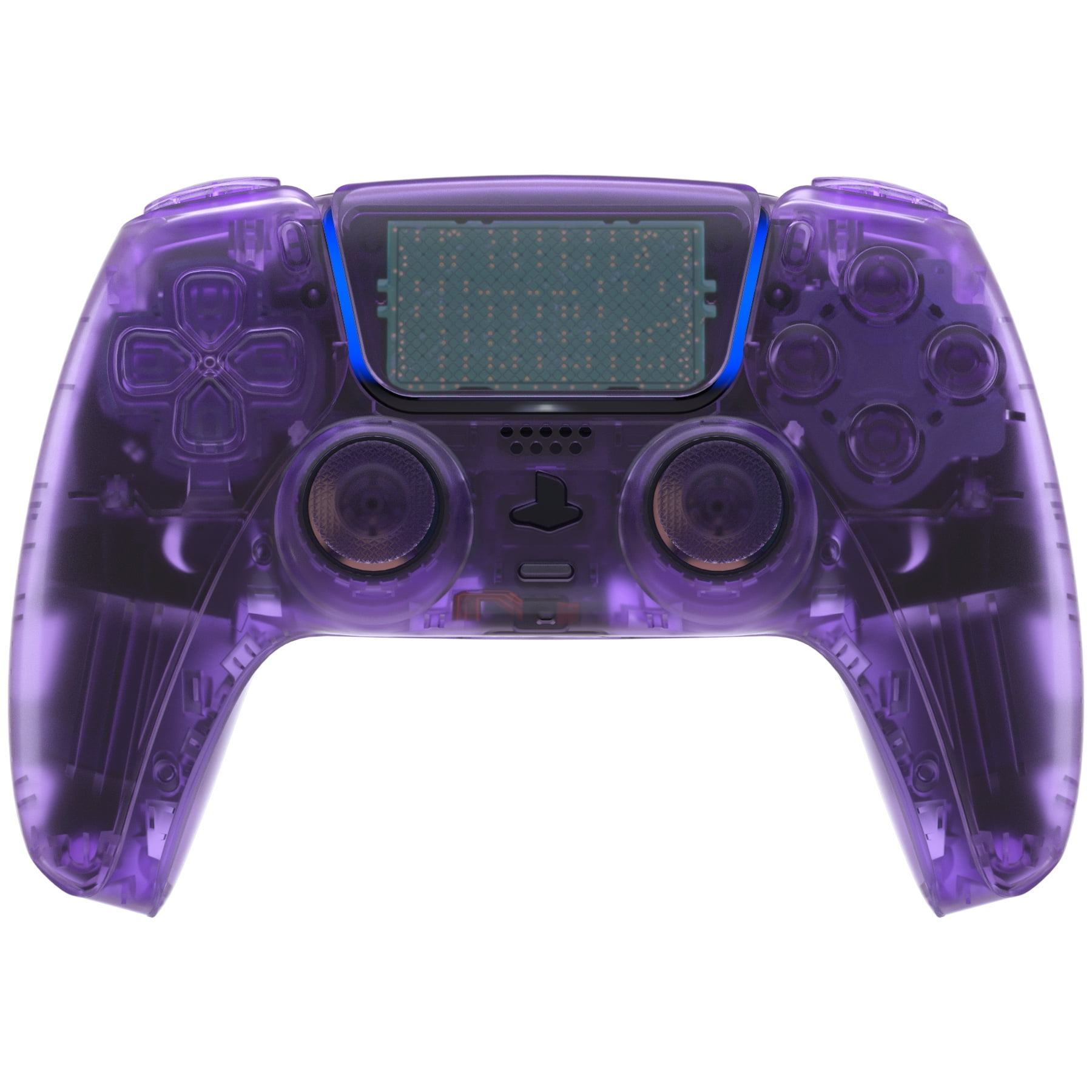 eXtremeRate Clear Atomic Purple Replacement Full Set Housing w/Buttons Touchpad Cover for ps5 Controlle