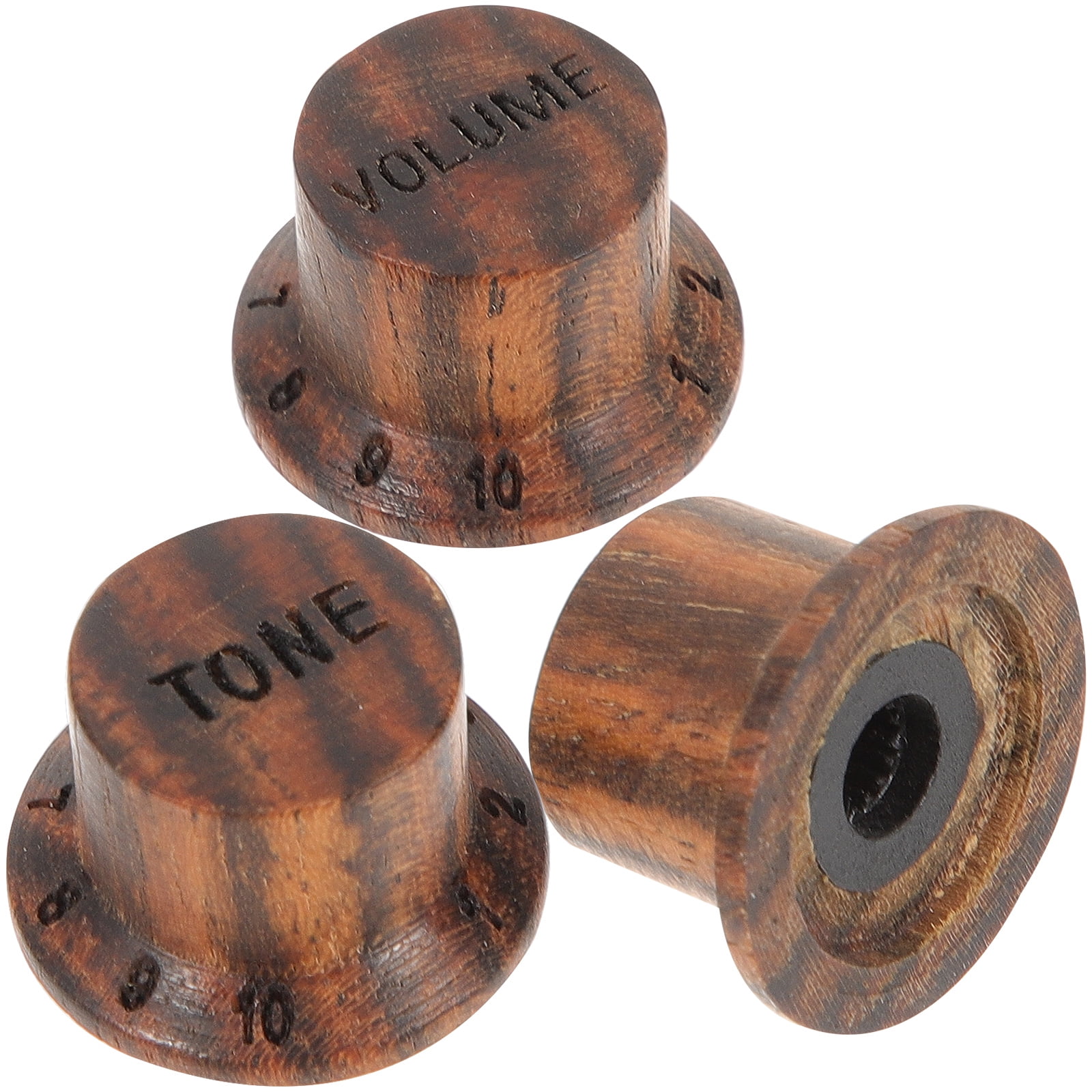 3pcs Wooden Guitar Knob Top Hat Volume Tone Control Knob Turning Guitar Knob Speed Control Knob