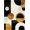 Black, Pattern 3, variant on ODIKA 4'x6' Mustard Gold Abstract Geometric Boho Washable Area Rug Minimalist Retro Shapes Balanced Layout Atomic Accents Non-Slip, Chair-Friendly, Flatwoven for Home Office, Under Desk