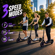 Electric Scooter for Adults, Youth & Big Kids – 19 MPH, 19 Miles Range, Foldable E Scooter with App Control, Dual Braking & Lights, Lightweight Commuting Scooter