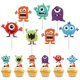 thumbnail image 1 of 12 Pcs/2 Packs Pattern Paper Cake Toppers Cake Decoration Cake Inserts Cake Picks for Birthday Party Random Style, 1 of 4