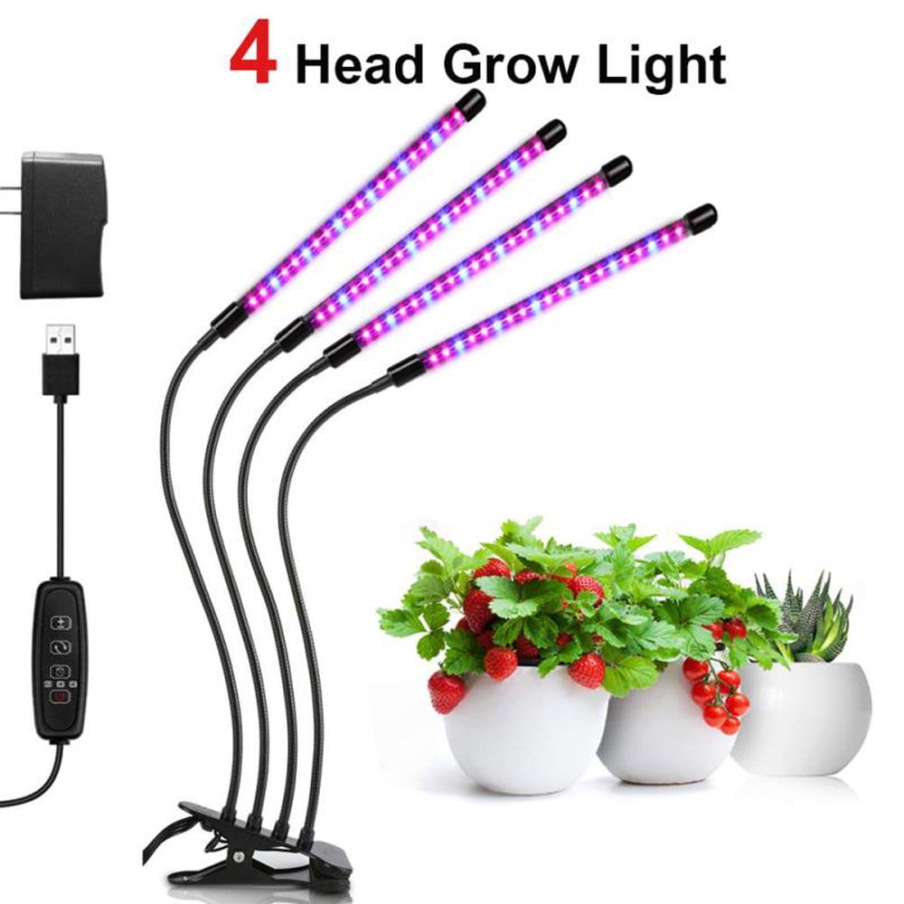 Details about   4 Heads Grow Light Plant Growing Lamps for Indoor Plants Hydroponics 80LED 80W 