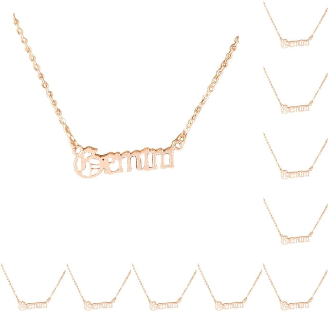 Collar de zodiaco Minnieouse con colgante de tarjeta de exhibición para regalos de Festival de amantes Geminis 10piezas