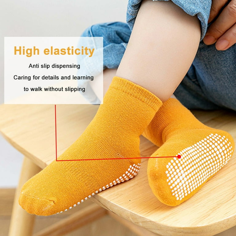 Non-Slip Socks with Grippers - Ankle Style for Little Girls and Boys,  Infants, Toddlers, Children