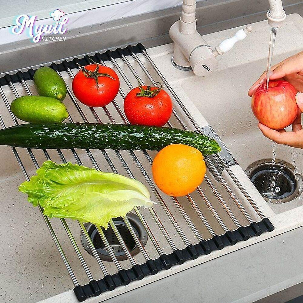Dish Drainer Rack Foldable Dish Drainer Roll Up Dish Drying Rack Shelf Holder Walmart
