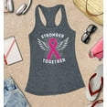 thumbnail image 3 of S4E Women's Stronger Together Breast Cancer Racerback Slim Fit Medium Charcoal, 3 of 4