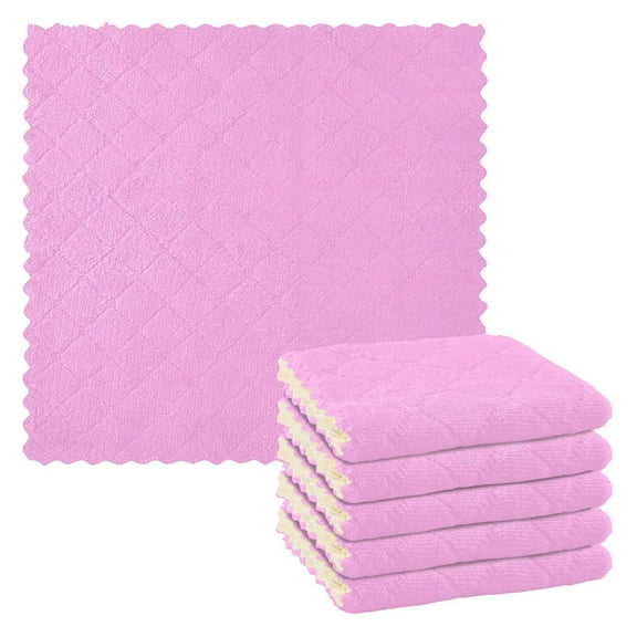Ryvnso Light Pink Background Kitchen Towels Dish Clothes for Drying Dishes Cleaning Absorbent Set of 6