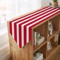 thumbnail image 4 of Red Striped Table Runner Linen Burlap Table Runner 90 Inches Long Classic Abstract Horizontal Stripes Line Dresser Scarves for Kitchen Island Coffee Dining Room Party Wedding Holiday Decor 13"x90", 4 of 8