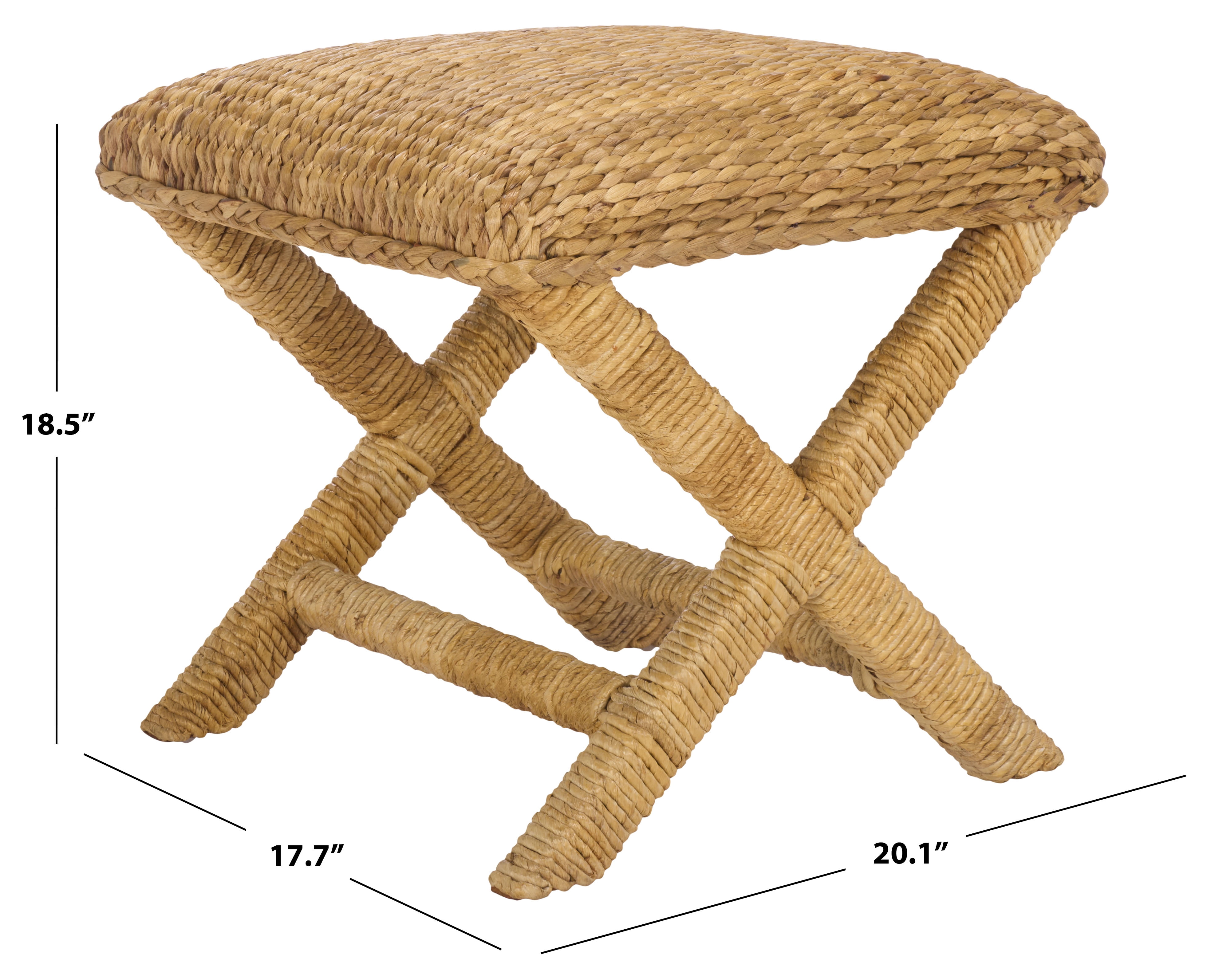 Safavieh Couture Caprianna Woven Waterhyacinth Backless Counter Stools, Natural