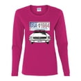 thumbnail image 2 of Wild Bobby, Ford Mustang Country USA 1964 Vintage American License Plate, Cars and Trucks, Women Graphic Long Sleeve Tee, Fuschia, X-Large, 2 of 4