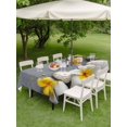 thumbnail image 4 of Outdoor Tablecloths with Umbrella Hole & Zipper, Yellow Plumeria Flower 60 x102 Inch Rectangle Tablecloths, White Stones Country Floral Grey Waterproof Table Cloth, Patio/Pool/Picnic Table Covers, 4 of 8