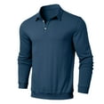 thumbnail image 4 of Afdoent Mens Casual Polo Shirts Male Casual Long Sleeve Shirt Solid Color Casual Buttons Lapel Shirt Male Thin Tops Bottoming Shirts For Men, 4 of 5