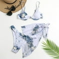 thumbnail image 2 of Gender Neutral Swimwear Women Board Shorts Bathing Suit Women's Tie-dye Printed Cross-tie Chiffon Three-piece Sexy Split Bikini Swimsuit, 2 of 6